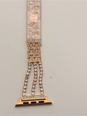 Apple Watch‎ Band, Stainless Steel, Gold tone/diamonds, New, 42/44/46mm